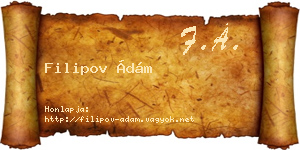 Filipov Ádám névjegykártya